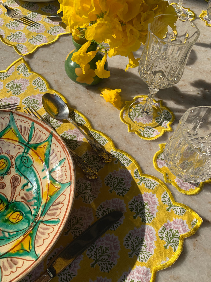 Mughal Table Mats (Yellow; Set of 2) The PDKF Store